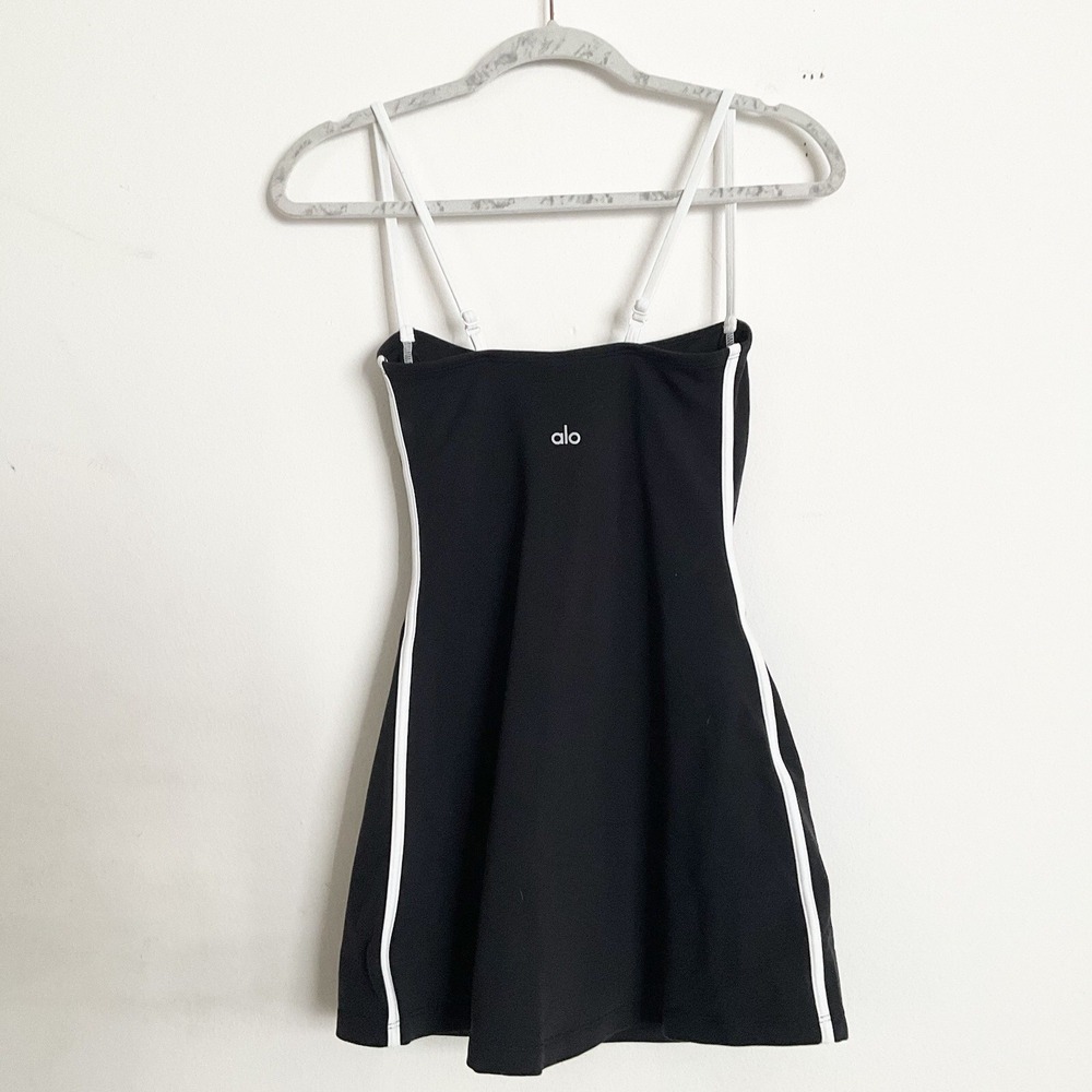 Alo Yoga Airbrush Streamlined Dress Black/White XXS - Picture 13 of 13